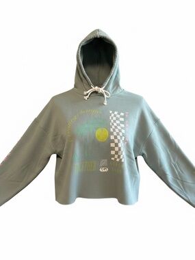 Chic 90s Y2K Style Crop Style Hoodie Circa 1990 Flowy Bottom Long‎ Sleeve Medium